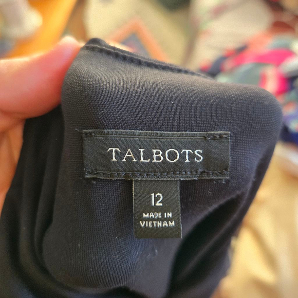 Talbots sz 12 Stretch Sleeveless Flattering Nylon Jersey Knit Little Black Dress - Picture 4 of 5